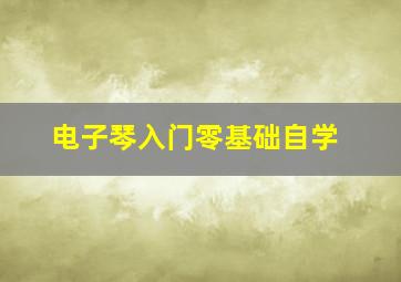 电子琴入门零基础自学