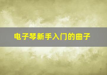 电子琴新手入门的曲子