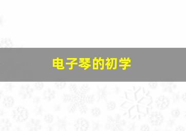 电子琴的初学