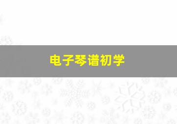 电子琴谱初学