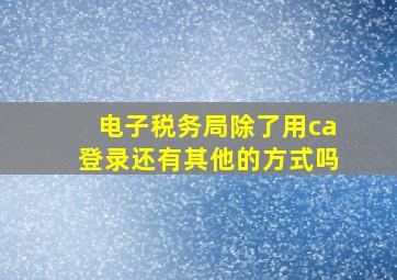 电子税务局除了用ca登录还有其他的方式吗