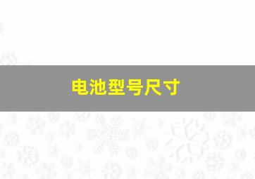 电池型号尺寸