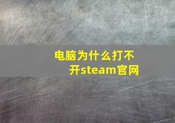 电脑为什么打不开steam官网