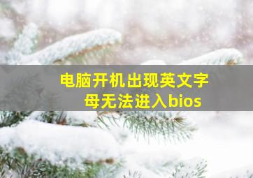 电脑开机出现英文字母无法进入bios