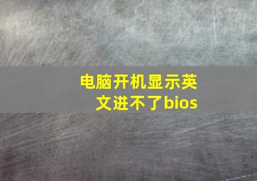 电脑开机显示英文进不了bios