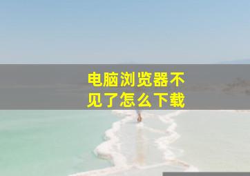 电脑浏览器不见了怎么下载