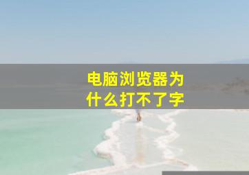 电脑浏览器为什么打不了字