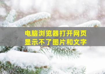 电脑浏览器打开网页显示不了图片和文字