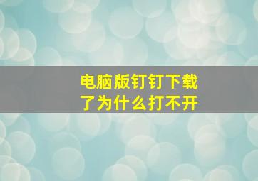 电脑版钉钉下载了为什么打不开