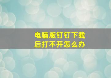 电脑版钉钉下载后打不开怎么办