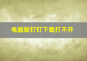 电脑版钉钉下载打不开