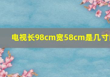 电视长98cm宽58cm是几寸的