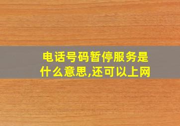 电话号码暂停服务是什么意思,还可以上网