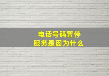 电话号码暂停服务是因为什么