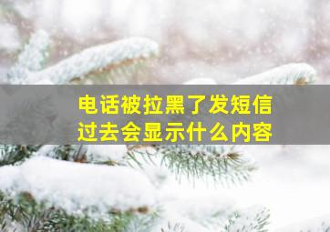 电话被拉黑了发短信过去会显示什么内容