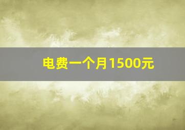 电费一个月1500元