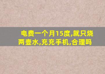 电费一个月15度,就只烧两壶水,充充手机,合理吗