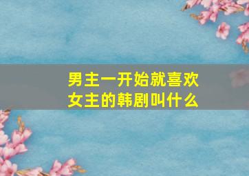 男主一开始就喜欢女主的韩剧叫什么