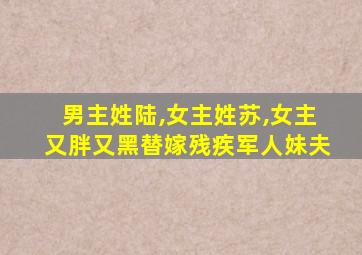 男主姓陆,女主姓苏,女主又胖又黑替嫁残疾军人妹夫