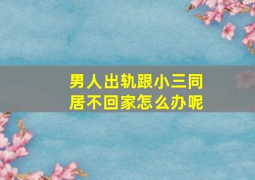 男人出轨跟小三同居不回家怎么办呢