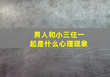 男人和小三住一起是什么心理现象