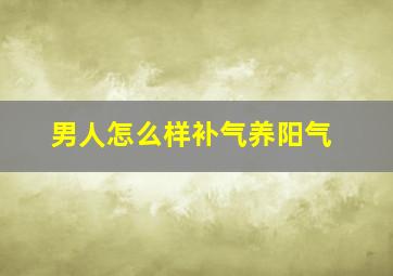 男人怎么样补气养阳气