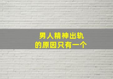 男人精神出轨的原因只有一个