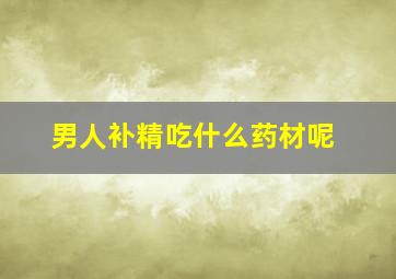 男人补精吃什么药材呢