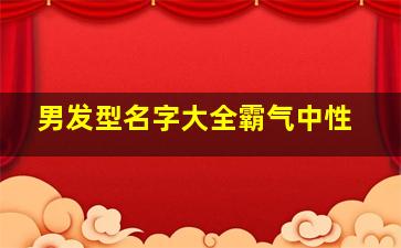 男发型名字大全霸气中性