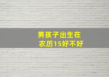 男孩子出生在农历15好不好