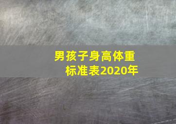 男孩子身高体重标准表2020年