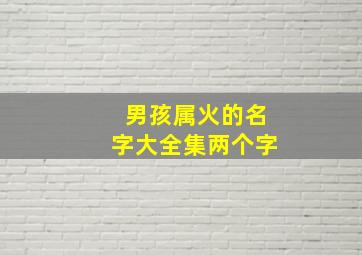 男孩属火的名字大全集两个字