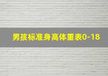 男孩标准身高体重表0-18