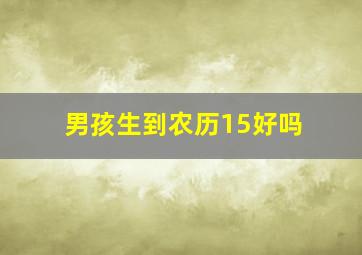 男孩生到农历15好吗