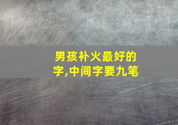 男孩补火最好的字,中间字要九笔