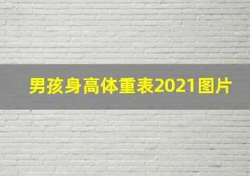 男孩身高体重表2021图片