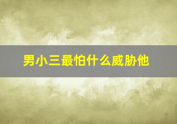 男小三最怕什么威胁他