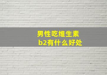 男性吃维生素b2有什么好处