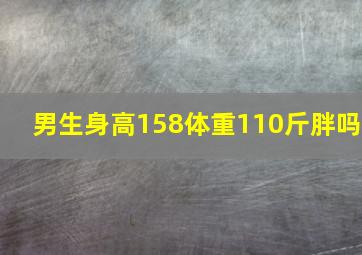 男生身高158体重110斤胖吗