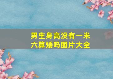 男生身高没有一米六算矮吗图片大全