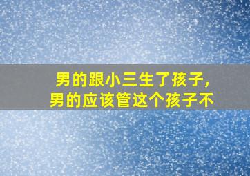 男的跟小三生了孩子,男的应该管这个孩子不