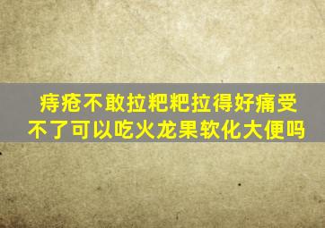 痔疮不敢拉粑粑拉得好痛受不了可以吃火龙果软化大便吗