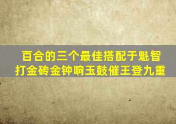 百合的三个最佳搭配于魁智打金砖金钟响玉鼓催王登九重