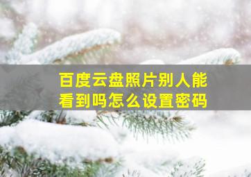 百度云盘照片别人能看到吗怎么设置密码