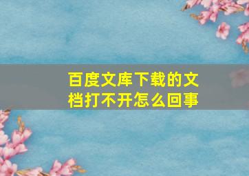 百度文库下载的文档打不开怎么回事