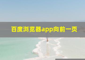 百度浏览器app向前一页