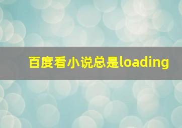 百度看小说总是loading