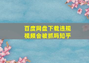 百度网盘下载违规视频会被抓吗知乎