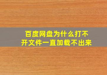 百度网盘为什么打不开文件一直加载不出来