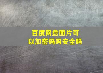 百度网盘图片可以加密码吗安全吗